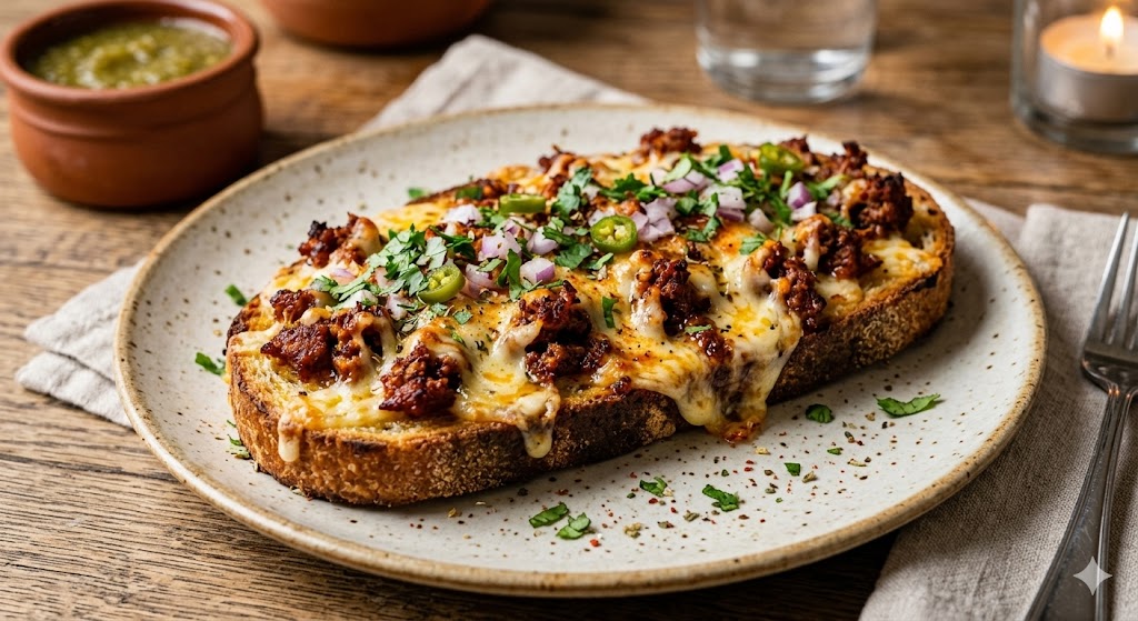 Tostadas de chorizo y queso