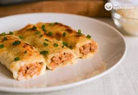 Canelones rellenos con pollo
